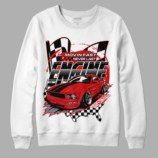 Gym Red 9s DopeSkill Sweatshirt ENGINE Tshirt Graphic - White 