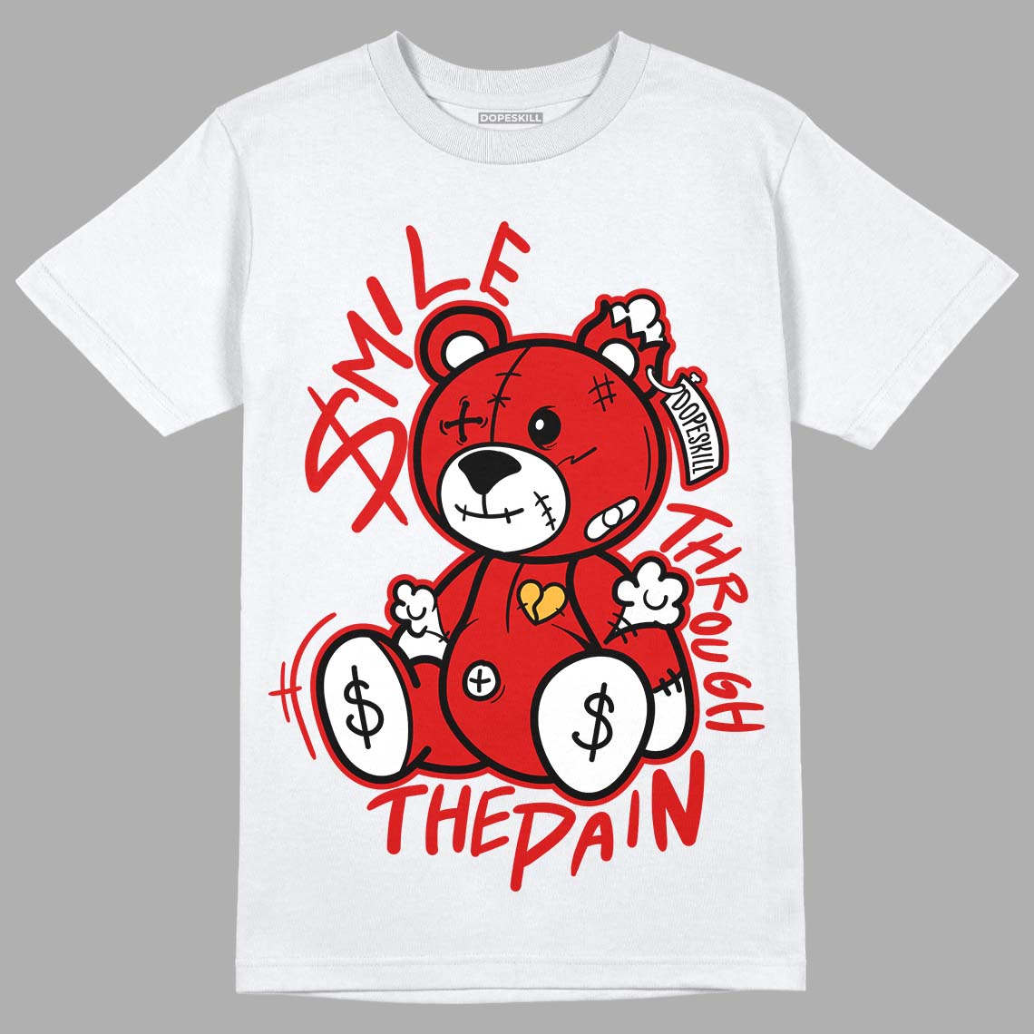 Dunk Low Gym Red DopeSkill T-Shirt BEAN Graphic - White 