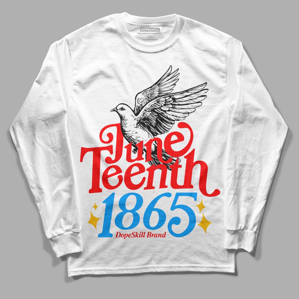 Nike Dunk Low x LeBron James 'Fruity Pebbles' DopeSkill Long Sleeve T-Shirt Juneteenth 1865 Graphic Streetwear - White