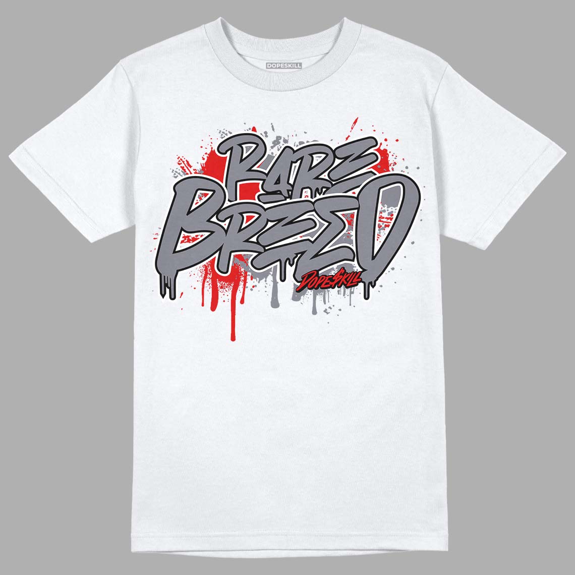 Fire Red 9s DopeSkill T-Shirt Rare Breed Graphic - White 