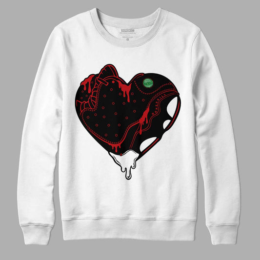 Jordan 13 Retro Playoffs DopeSkill Sweatshirt Heart Jordan 13 Graphic Streetwear - White 