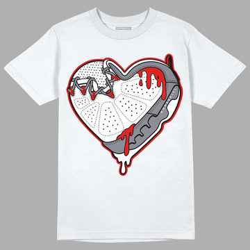 Fire Red 9s DopeSkill T-Shirt Heart Jordan 9 Graphic - White 