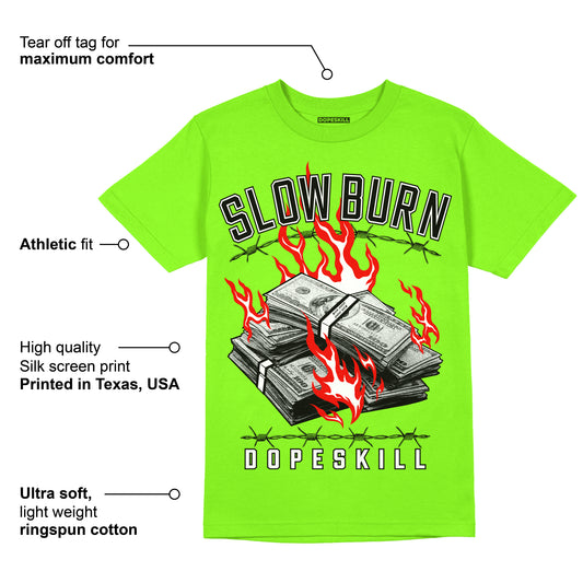 Neon Green Collection DopeSkill Neon Green T-shirt Slow Burn Graphic