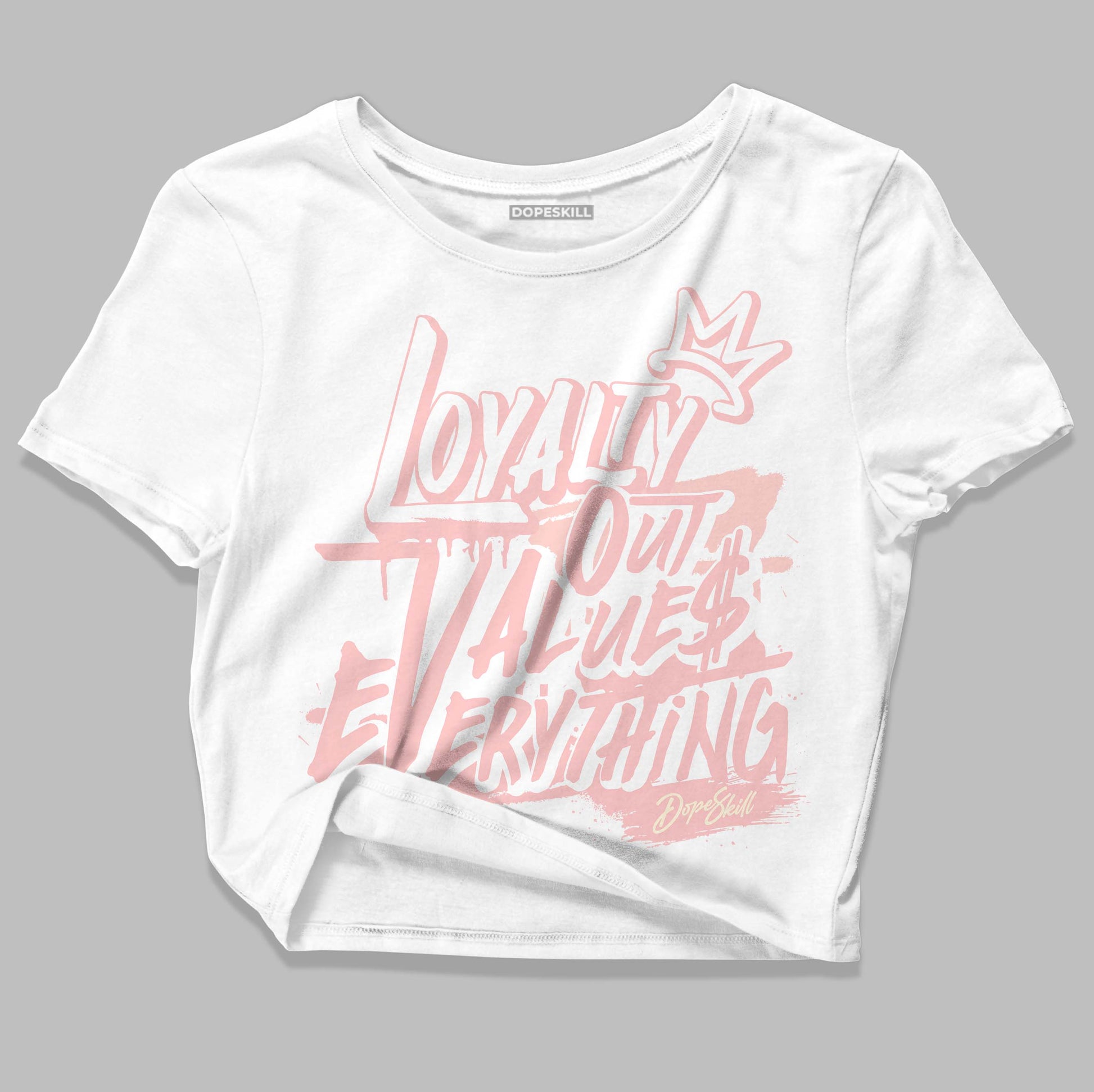 Jordan 1 High OG WMNS Washed Pink DopeSkill Women's Crop Top LOVE Graphic Streetwear - White