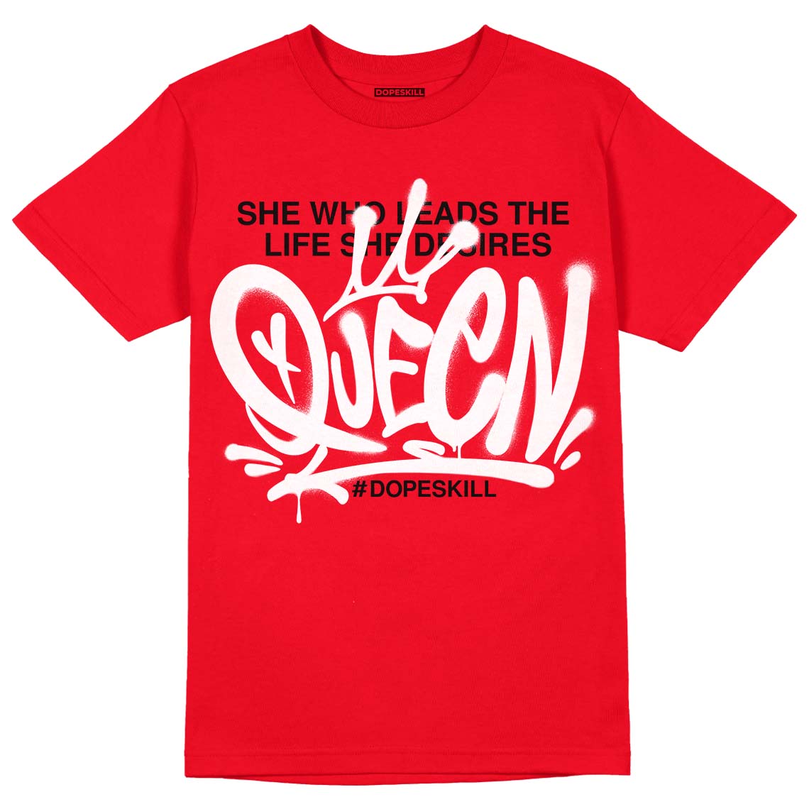 Red Thunder 4s DopeSkill Red T-shirt Queen Graphic