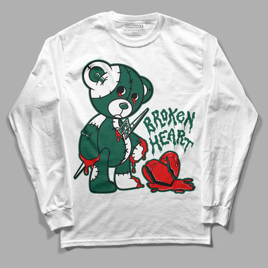 Lottery Pack Malachite Green Dunk Low DopeSkill Long Sleeve T-Shirt Broken Heart Graphic - White