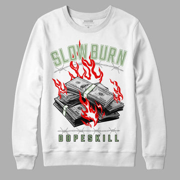 Jordan 4 Retro “Seafoam” DopeSkill Sweatshirt Slow Burn Graphic Streetwear  - White