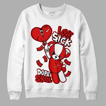 Dunk Low Gym Red DopeSkill Sweatshirt Love Sick Graphic - White 