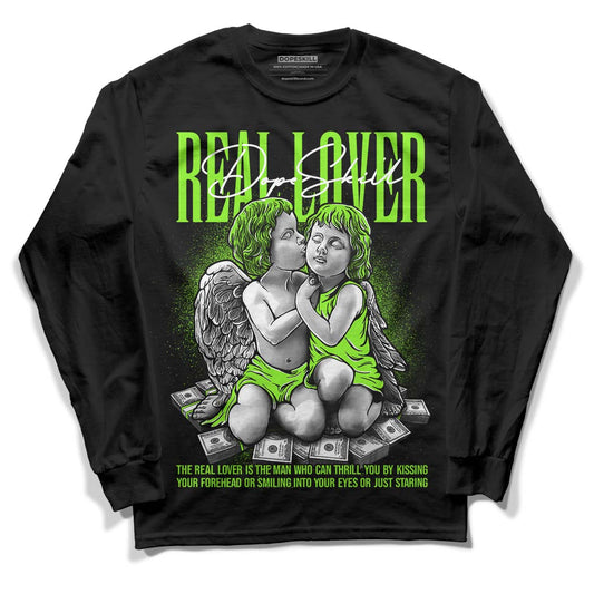 Neon Green Collection DopeSkill Long Sleeve T-Shirt Real Lover Graphic - Black