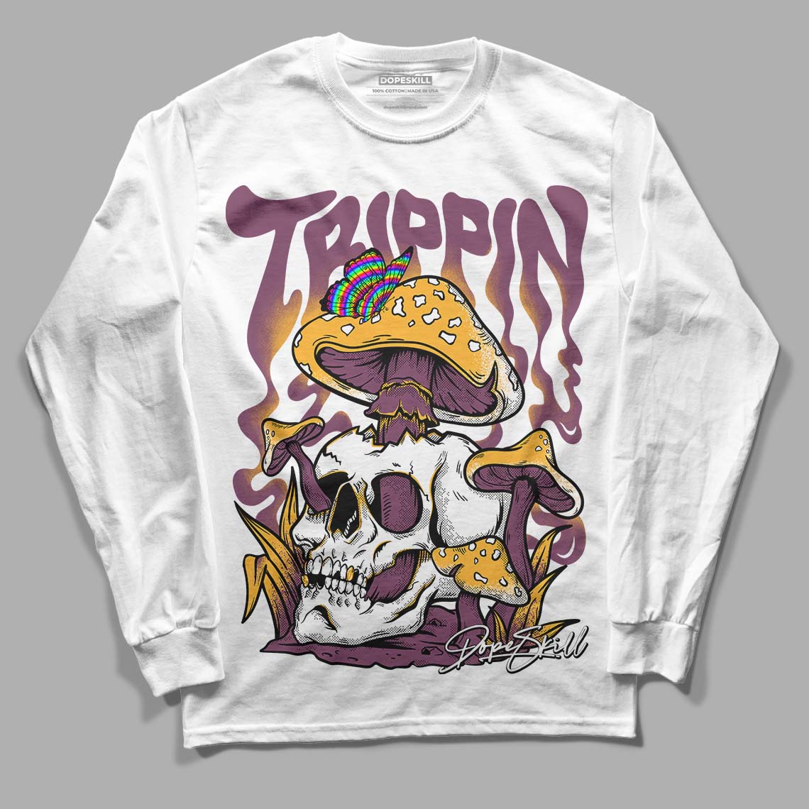 Brotherhood 1s High OG DopeSkill Long Sleeve T-Shirt Trippin Graphic - White