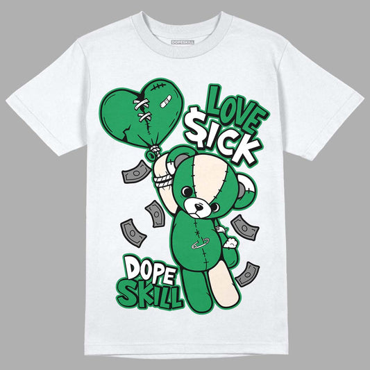 Jordan 2 Retro Lucky Green DopeSkill T-Shirt Love Sick Graphic Streetwear  - White 