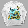 Aqua 5s DopeSkill Long Sleeve T-Shirt LOVE Graphic - White