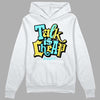 Aqua 5s DopeSkill Hoodie Sweatshirt Talk Is Chip Graphic - White 