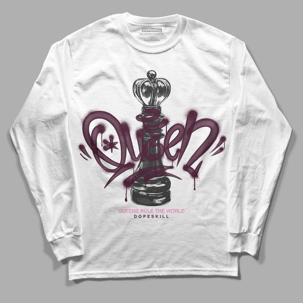 Dunk Low Night Maroon and Medium Soft Pink DopeSkill Long Sleeve T-Shirt Queen Chess Graphic Streetwear - White