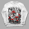 Jordan 1 High 85 Black White DopeSkill Long Sleeve T-Shirt Chillin Graphic Streetwear - White 