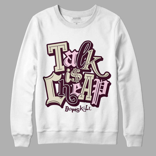 Dunk Low Night Maroon and Medium Soft Pink DopeSkill Sweatshirt Talk Is Chip Graphic Streetwear - White 