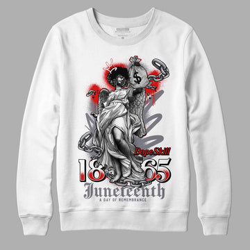 Fire Red 9s DopeSkill Sweatshirt Juneteenth Graphic - White 