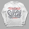 Fire Red 9s DopeSkill Long Sleeve T-Shirt Queen Graphic - White 