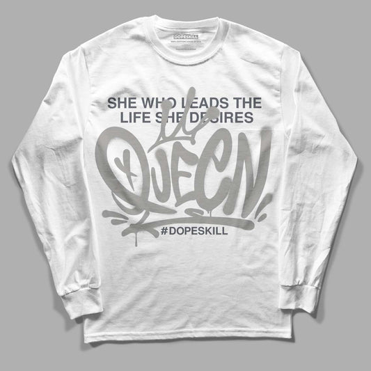 Cool Grey 11s DopeSkill Long Sleeve T-Shirt Queen Graphic - White 