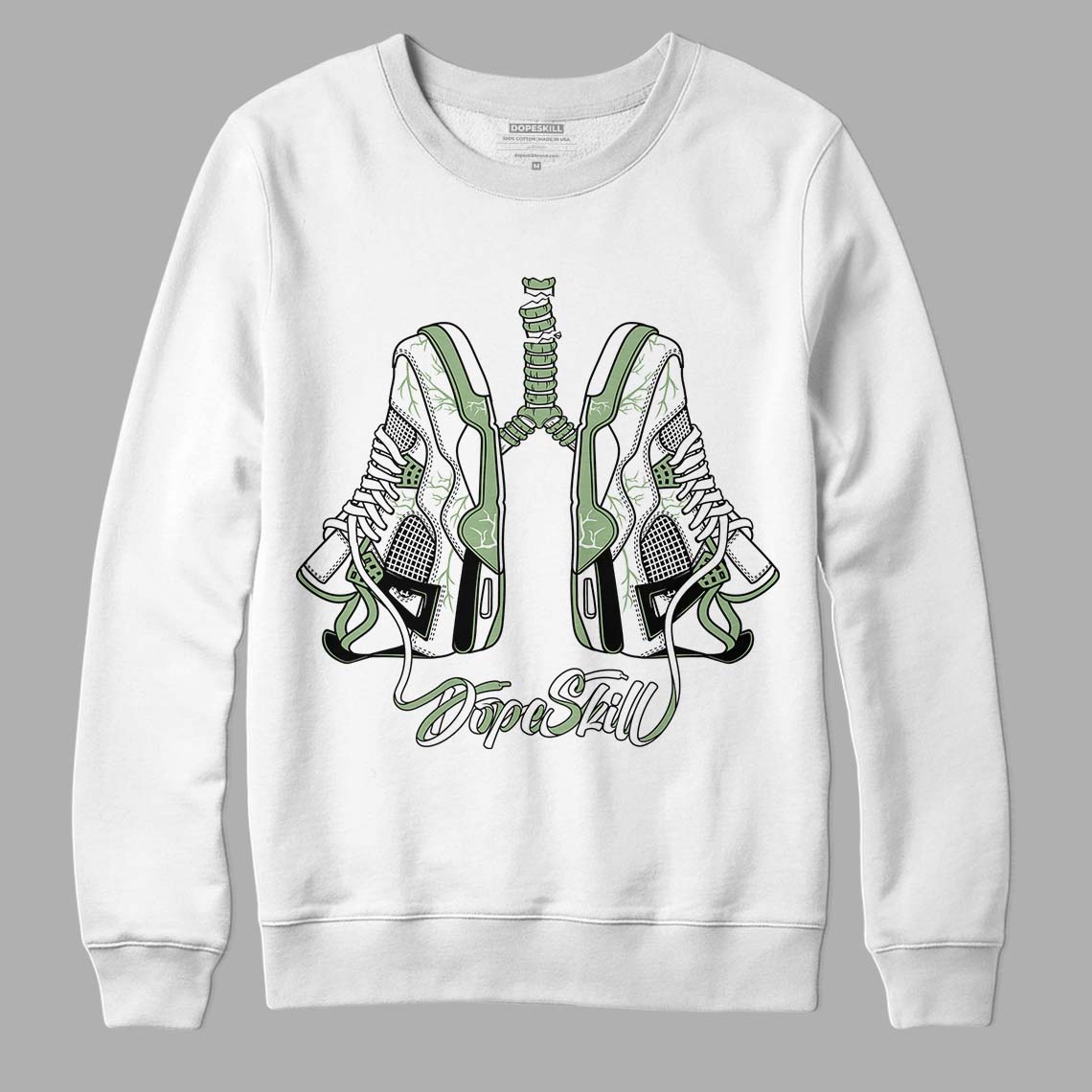 Jordan 4 Retro “Seafoam”  DopeSkill Sweatshirt Breathe Graphic Streetwear  - White 