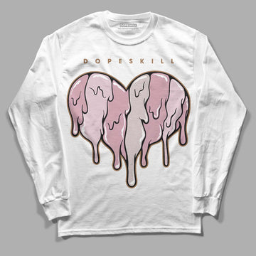 Dunk Low Teddy Bear Pink DopeSkill Long Sleeve T-Shirt Slime Drip Heart Graphic - White 