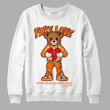 Wmns Dunk Low 'Magma Orange DopeSkill Sweatshirt Fake Love Graphic Streetwear - White