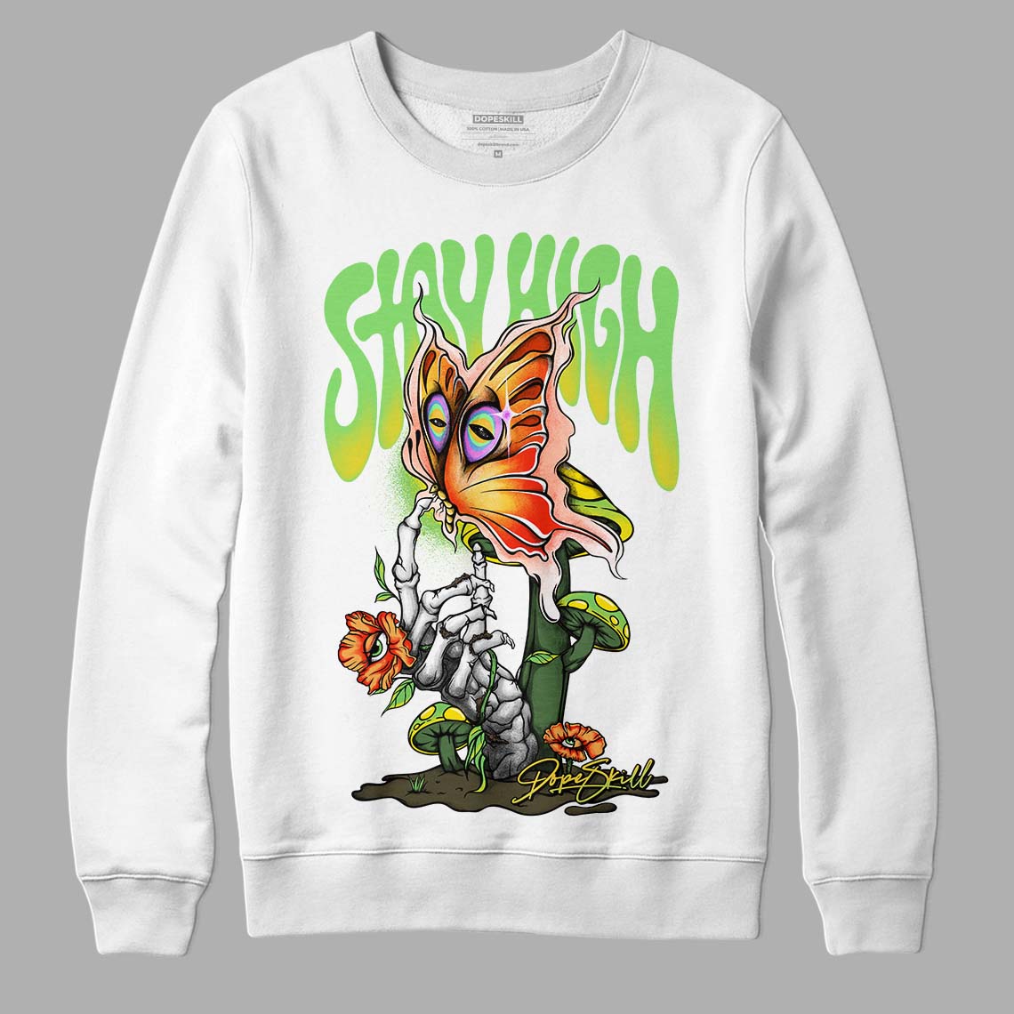 Limited DopeSkill Sweatshirt Stay High Graphic - White 