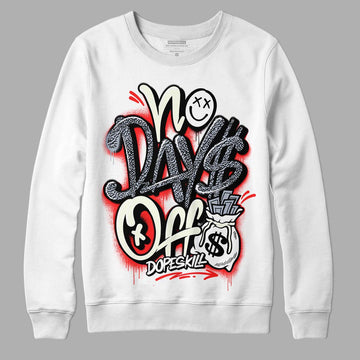 Jordan 3 Retro White Cement Reimagined DopeSkill Sweatshirt No Days Off Graphic Streetwear - White