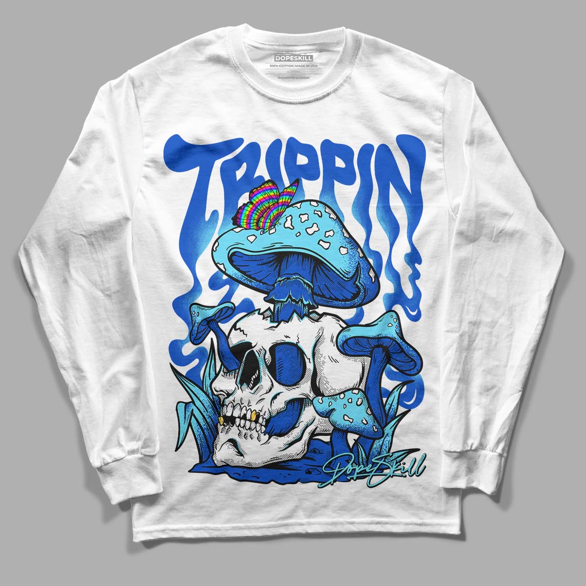 SB Dunk Argon DopeSkill Long Sleeve T-Shirt Trippin Graphic - White