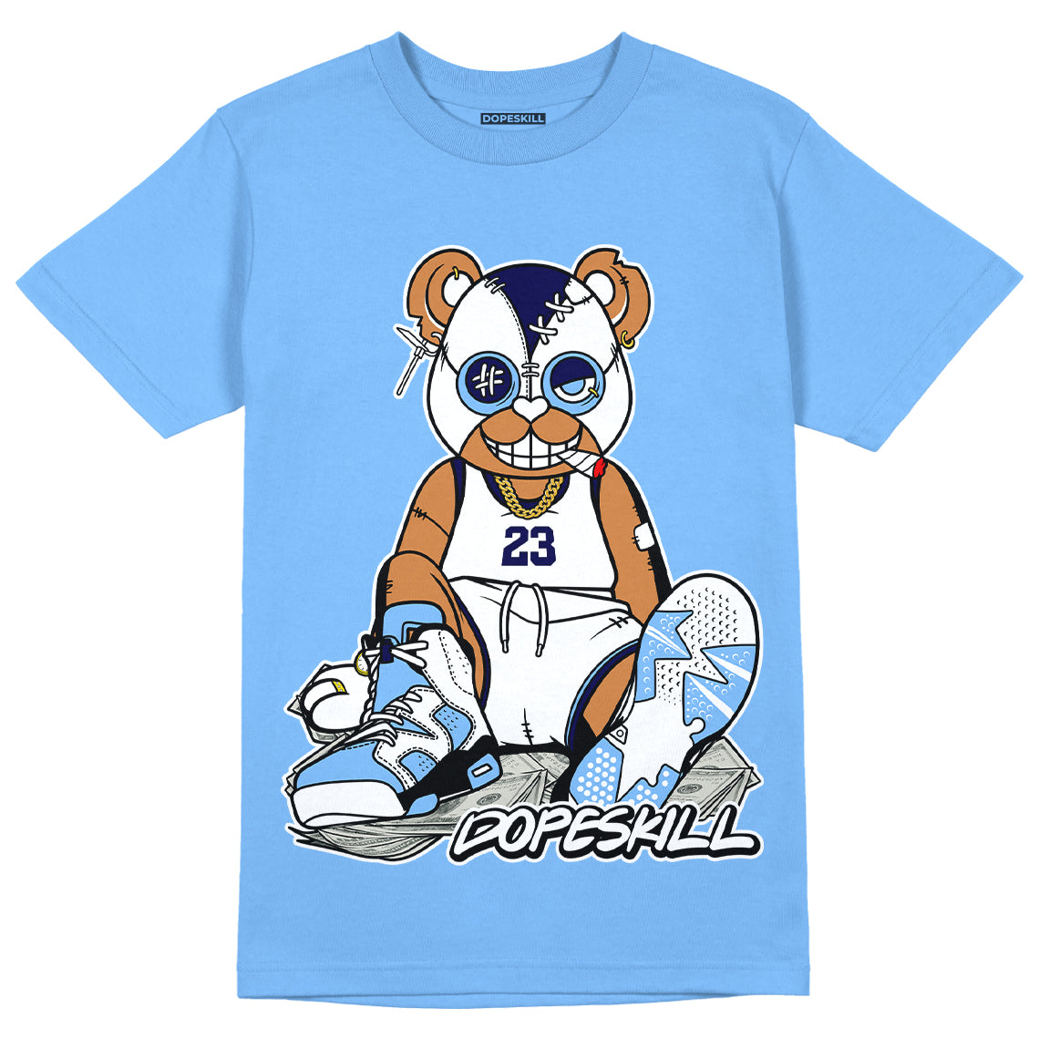 Jordan 6 UNC DopeSkill University Blue T-Shirt Greatest Graphic