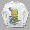 Aqua 5s DopeSkill Long Sleeve T-Shirt Money Talks Graphic - White