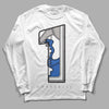 True Blue 1s DopeSkill Long Sleeve T-Shirt No.1 Graphic - White