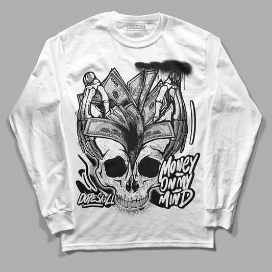Jordan 1 High 85 Black White DopeSkill Long Sleeve T-Shirt MOMM Skull Graphic Streetwear  - White 