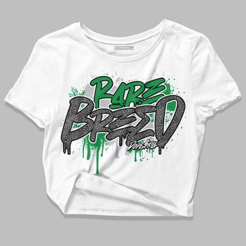 Jordan 3 WMNS “Lucky Green” DopeSkill Women's Crop Top Rare Breed Graphic Streetwear - White