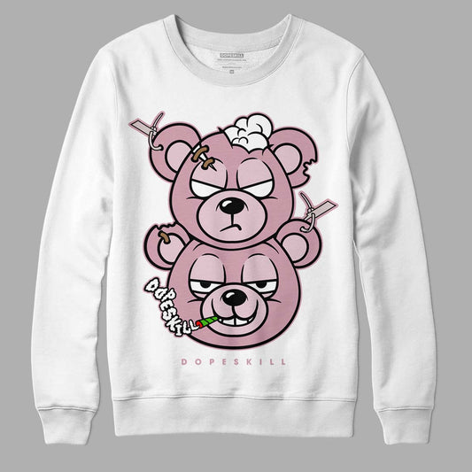 Dunk Low Teddy Bear Pink DopeSkill Sweatshirt New Double Bear Graphic - White 