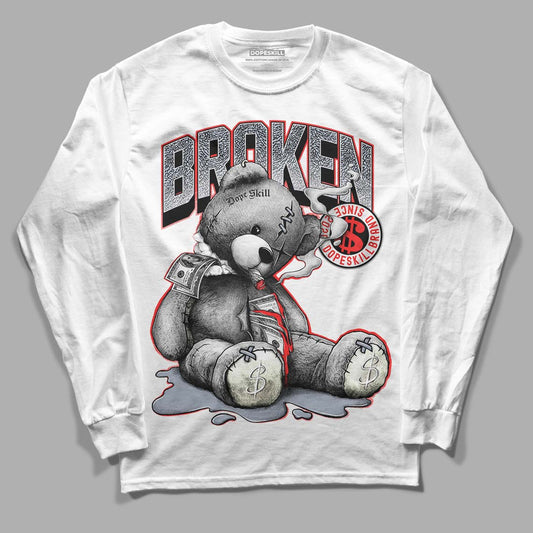 Jordan 3 Retro White Cement Reimagined DopeSkill Long Sleeve T-Shirt Sick Bear Graphic Streetwear - White 