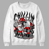 Jordan 1 High 85 Black White DopeSkill Sweatshirt Chillin Graphic Streetwear  - White 