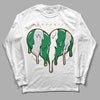 Nike SB x Jordan 4 “Pine Green” DopeSkill Long Sleeve T-Shirt Slime Drip Heart Graphic Streetwear - White