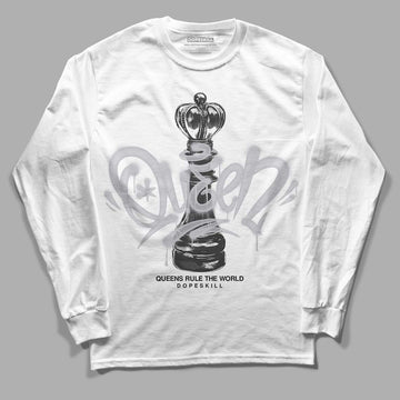 Jordan 11 Retro Low Cement Grey DopeSkill Long Sleeve T-Shirt Queen Chess Graphic Streetwear - White