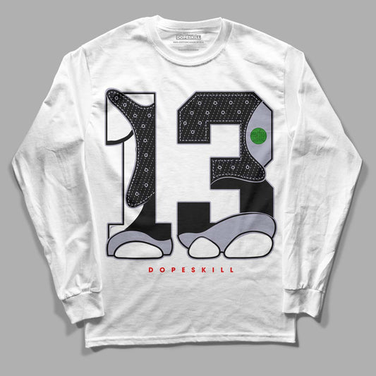 Jordan 13 Retro 'Black Flint' DopeSkill Long Sleeve T-Shirt No.13 Graphic Streetwear - White