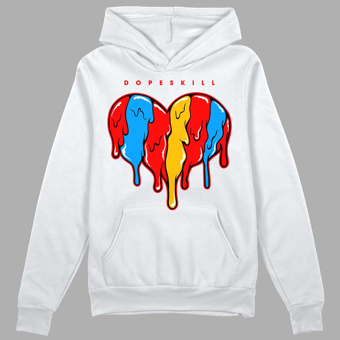 Fruity Pebbles Dunks DopeSkill Hoodie Sweatshirt Slime Drip Heart Graphic - White