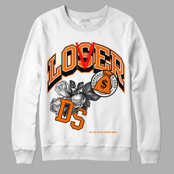 Orange Black White DopeSkill Sweatshirt Loser Lover Graphic - White 