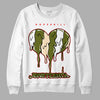 Travis Scott x Jordan 1 Low OG “Olive” DopeSkill Sweatshirt Juneteenth Heart Graphic Streetwear - White