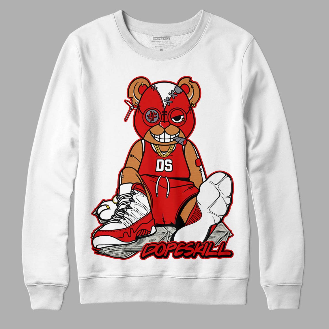 Gym Red 9s DopeSkill Sweatshirt Greatest Graphic - White 