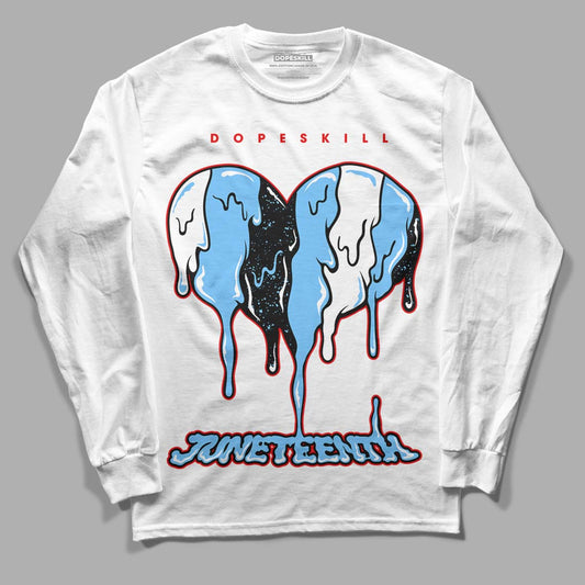 Travis Scott x Jordan 4 Retro 'Cactus Jack' DopeSkill Long Sleeve T-Shirt Juneteenth Heart Graphic Streetwear - White 