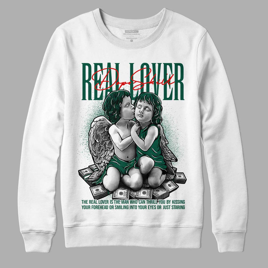 Lottery Pack Malachite Green Dunk Low DopeSkill Sweatshirt Real Lover Graphic - White