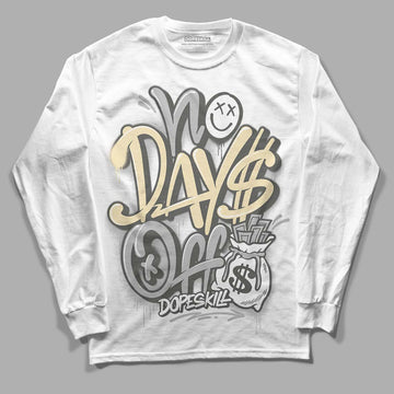 Jordan 4 Retro SE Craft Photon Dust DopeSkill Long Sleeve T-Shirt No Days Off Graphic Streetwear - White 