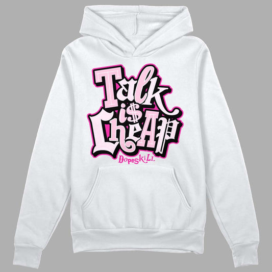 Triple Pink Dunk Low DopeSkill Hoodie Sweatshirt Talk Is Chip Graphic - White 