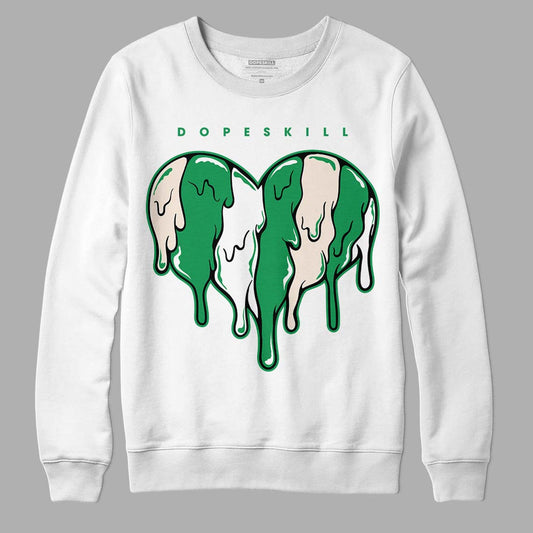 Jordan 2 Retro Lucky Green DopeSkill Sweatshirt Slime Drip Heart Graphic Streetwear  - White 