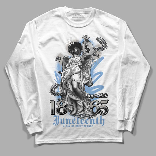 Jordan 5 Retro University Blue DopeSkill Long Sleeve T-Shirt Juneteenth Graphic Streetwear - White 